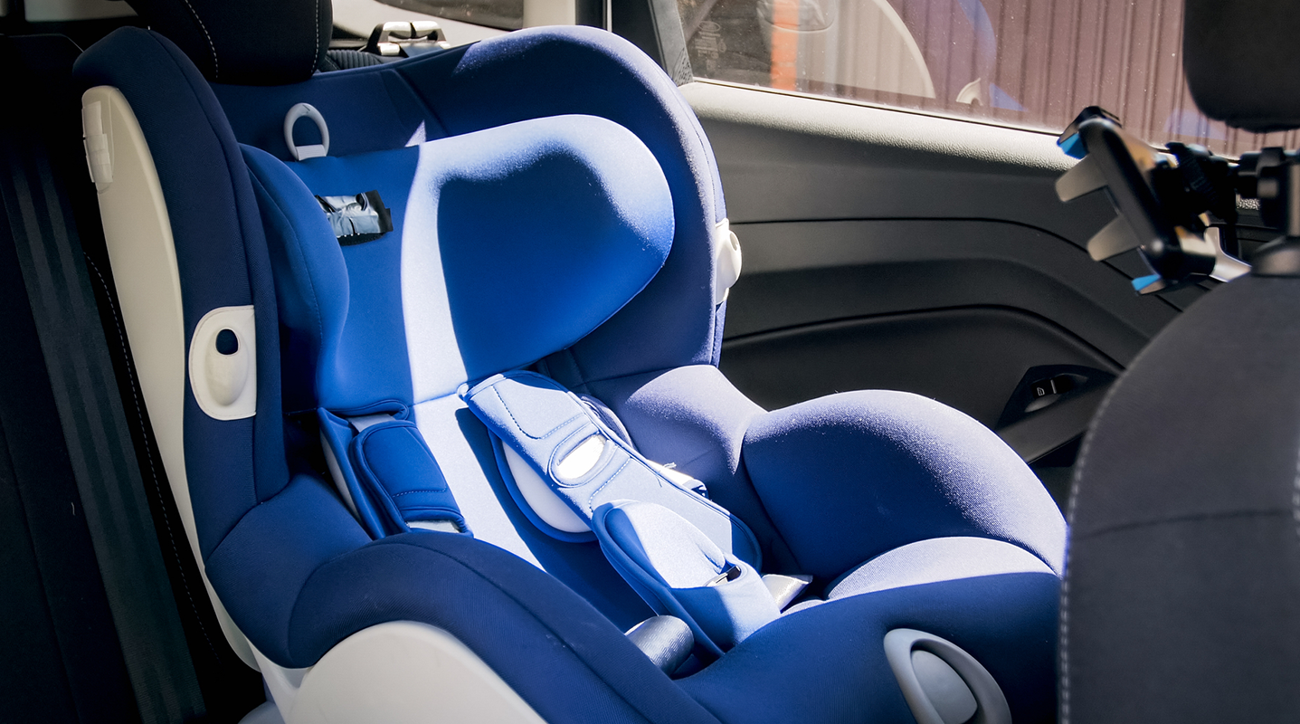 empty car seat in back of car