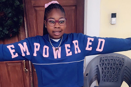 Michaelah feeling strong and empowered.