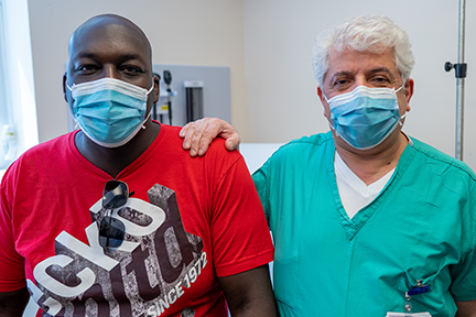 Ben (kidney transplant recipient) and Dr. Seyed Ghasemian