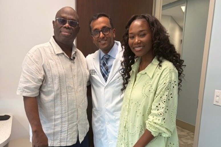 James Emmanuel, Dr. Adarsh Vijay, and Gaelle